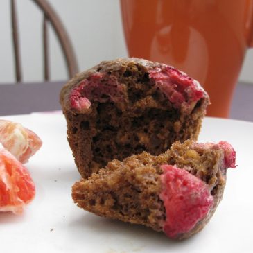 Raspberry Buckwheat Oat Muffins