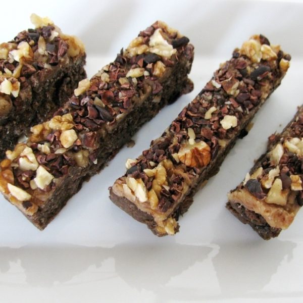 Raw Walnut Bars with Date Caramel culinary postcards
