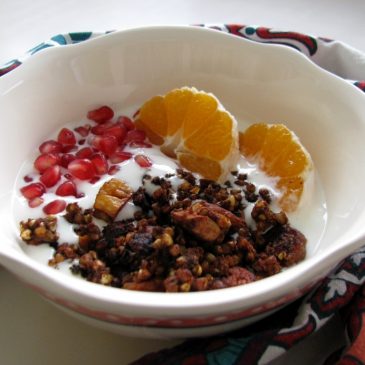 Pumpkin Granola with Carob, Almonds and Dried Figs