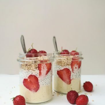 Strawberry and White Chocolate Chia Parfaits {V+GF}