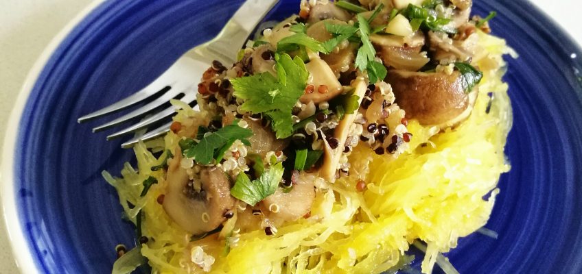 Spaghetti Squash with Mushrooms and Quinoa